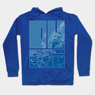 Dubai, UAE City Map Typography - Blueprint Hoodie